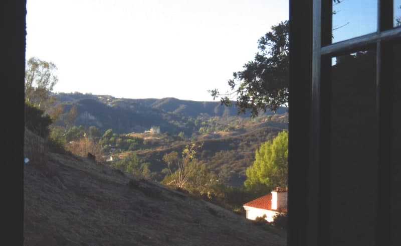Bogey & Bacall view from the bathroom and bedroom windows