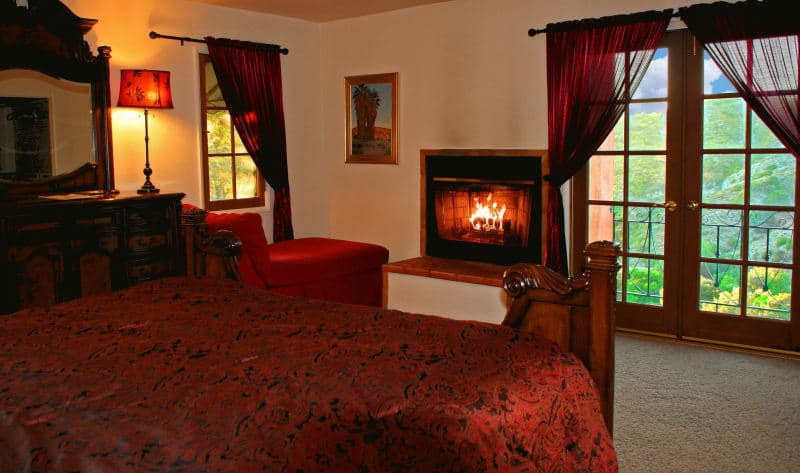 Rhett & Scarlett Room interior with fireplace
